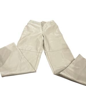 Wayf Nude Faux Leather High Waisted Pants XS